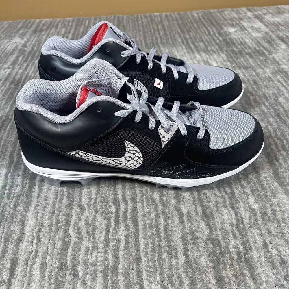 Jordan Stadium 90 Low TD Mens Size 13 Black Gray Football Cleats Nike HQ0210-050
